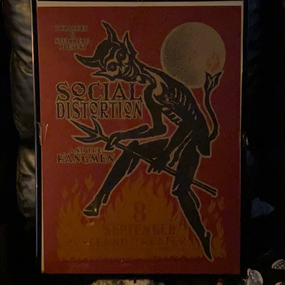 Social distortion poster frame not included